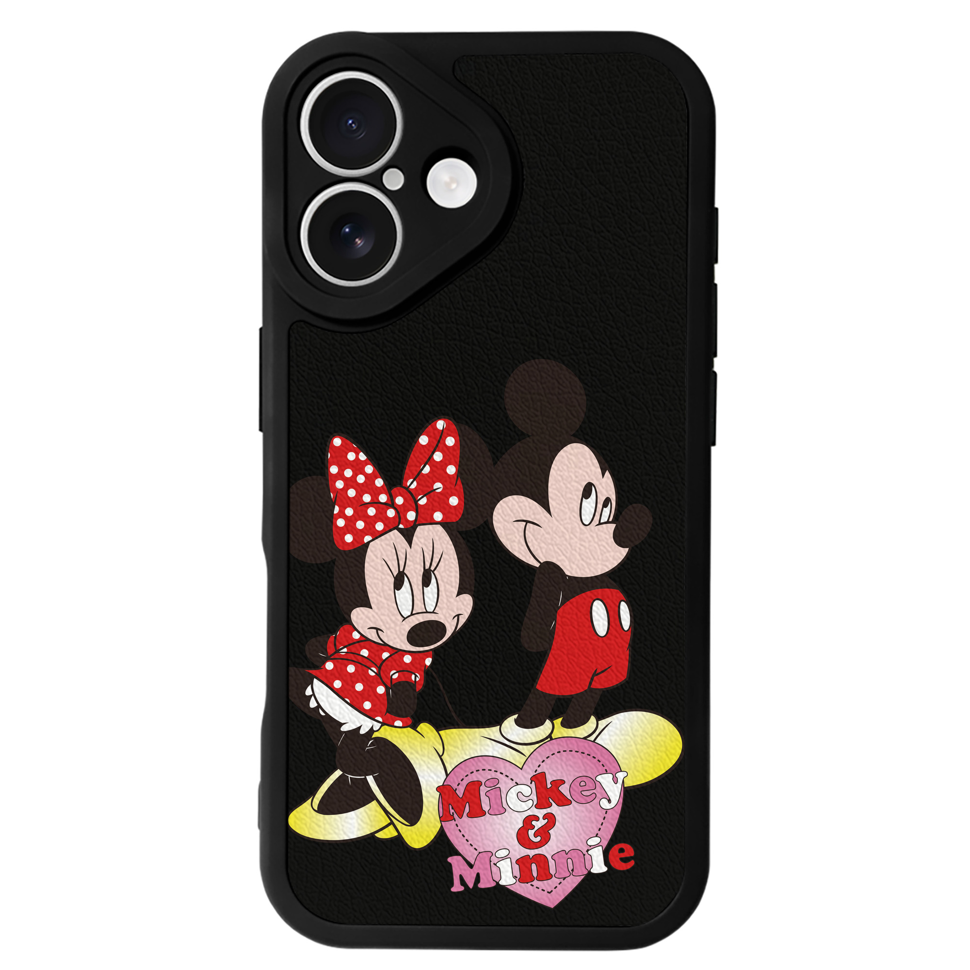 （画像用） ミッキーマウス Mickey Mouse 【iPhone 16シリーズ対応】シリコンスマホケース（レザー調） 材質：シリコン